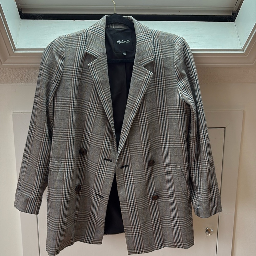 Madewell Double Breasted Plaid Blazer Size XS